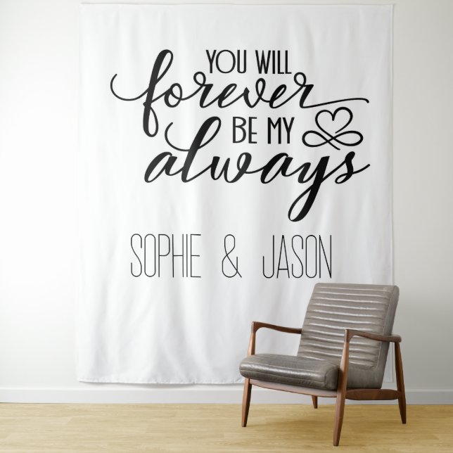 Customizable Romantic Quote Backdrop Wandteppich (Beispiel)