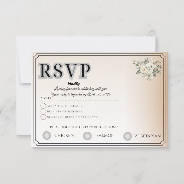 Customizable RSVP Card | Track Guest Attendance (Vorderseite)