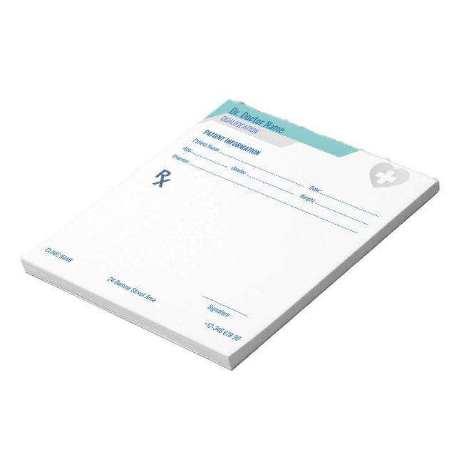 Customizable RX Pad for Doctors - Prescription Pad Notizblock (Rotiert)