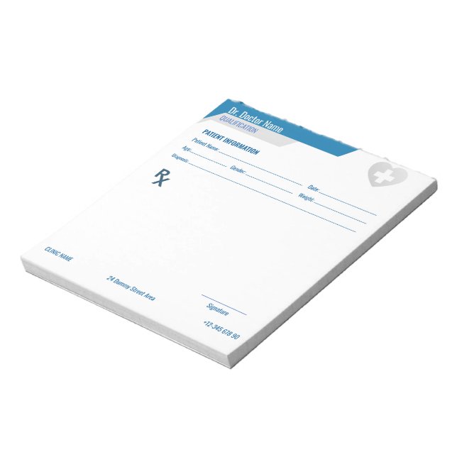 Customizable RX Pad for Doctors - Prescription Pad Notizblock (Rotiert)