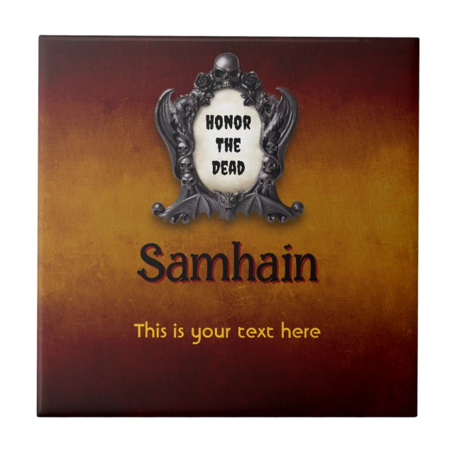 Customizable Samhain Ceramic Tile Fliese (Vorderseite)