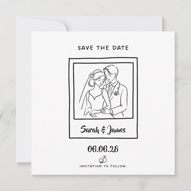 Customizable Save the Date  Bride groom Einladung (Vorderseite)