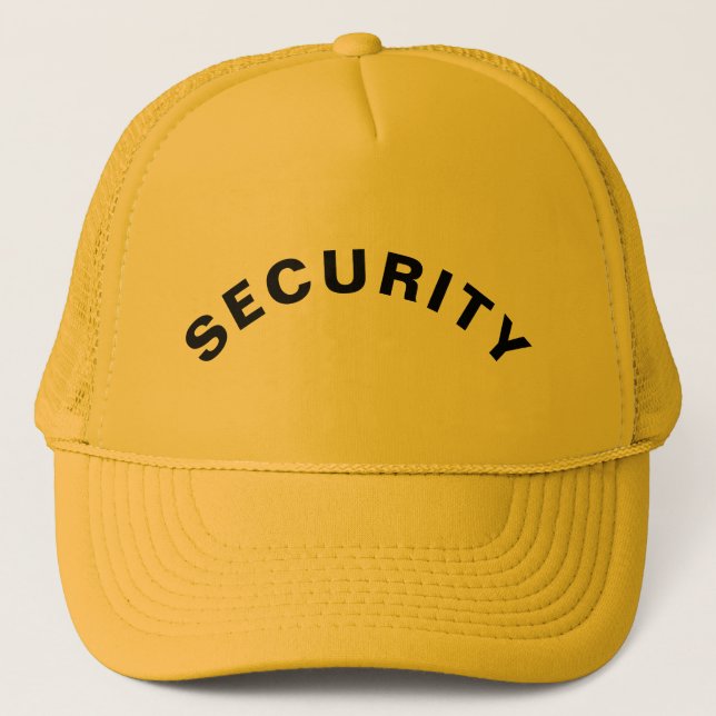 Customizable SECURITY Text Statement Yellow Truckerkappe (Vorderseite)