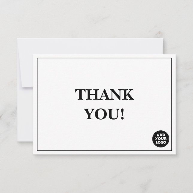 Customizable Simple Company Logo Custom Thank You Dankeskarte (Vorderseite)