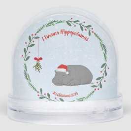 Customizable Snow Globe- Sleepy Hippo Schneekugeln