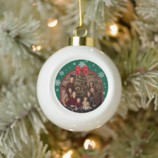 Customizable Snowflake Framed Christmas Ornament