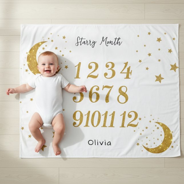 Customizable Starry Month Milestone Tapestry  Wandteppich (Von Creator hochgeladen)