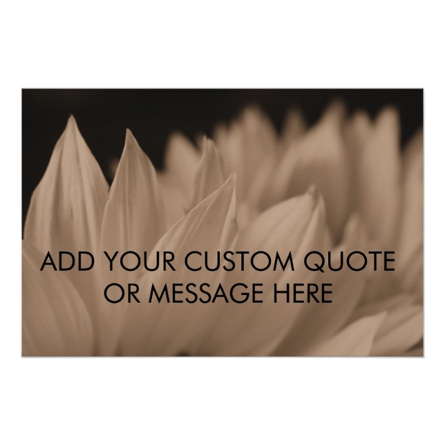 Customizable Sunflower Petals in Sepia Tone  Poster (Vorderseite)