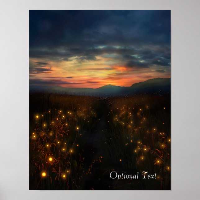 Customizable Sunset Fields Poster (Vorne)