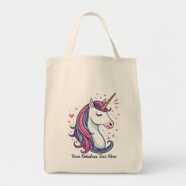 Customizable Unicorn Tote Bag with Pastel Colors  Tragetasche