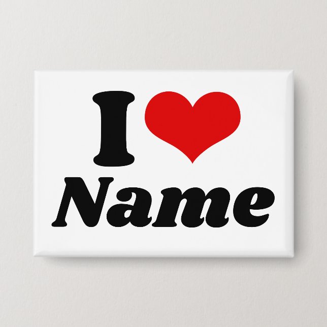 Customizable Valentines Day I love Heart Custom Button (Vorderseite)