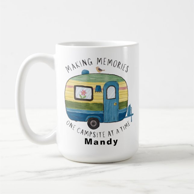 Customizable Vintage Camper Travel Coffee Kaffeetasse (Links)