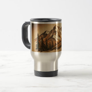 Customizable Vintage Mountain Travel Tumbler Reisebecher