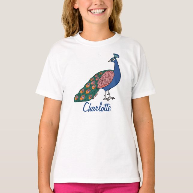 customizable Vivid Humble Peacock  T-Shirt (Vorderseite)