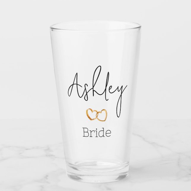 Customizable Wedding Bride Glass Tumbler (Vorderseite)
