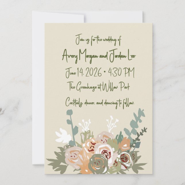 Customizable Wedding Invitation Einladung (Vorderseite)