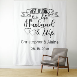 Customizable Wedding Quote Backdrop Wandteppich