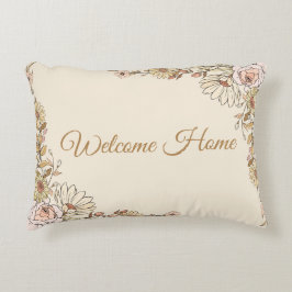 Customizable "Welcome Home" Botanical Pillow Dekokissen