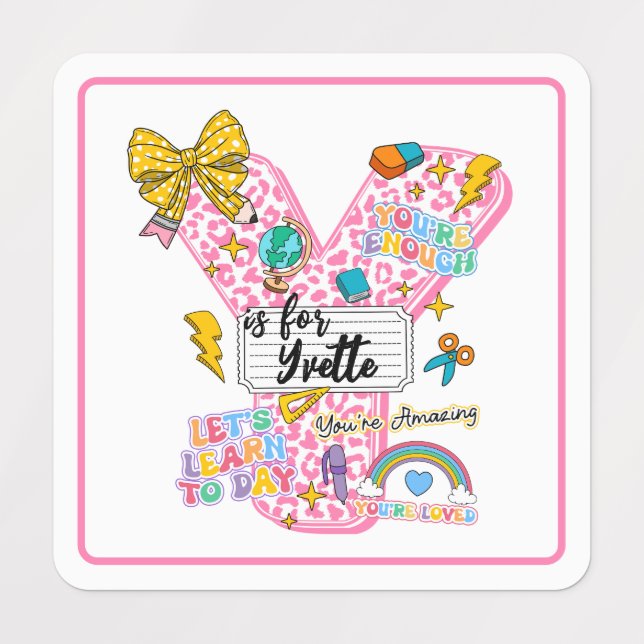 Customizable “Y is for” Alphabet Art – Inspiration Etiketten (Design 1)