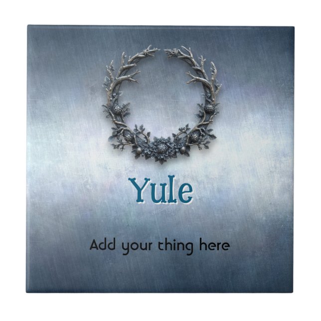 Customizable Yule Ceramic Tile Fliese (Vorderseite)
