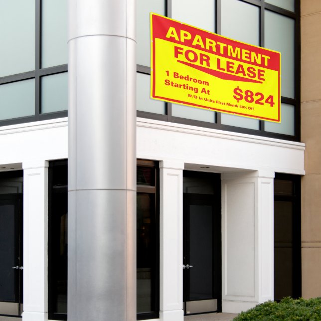 Customize 1 2 3 Bedroom Apartments For Lease Large Banner (Äußeres Gebäude)