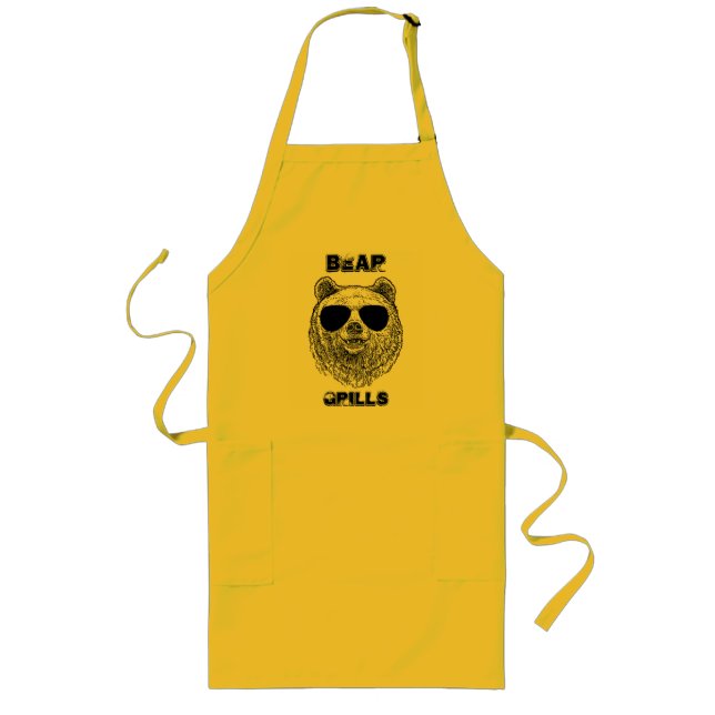 Customize BEAR GRILLS Men Funny Gift for Him Lange Schürze (Vorne)