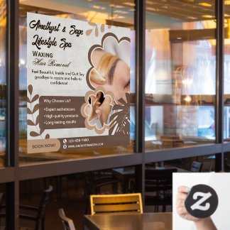 Customize Beauty Spa Modern Waxing Hair Removal Fensteraufkleber