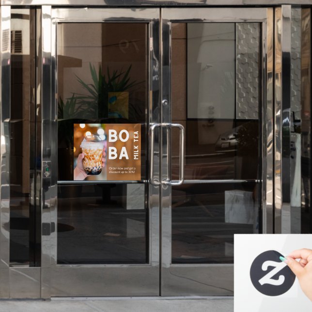 Customize Boba Milk Tea Discount Promotional Sale Fensteraufkleber (Büro Tür)