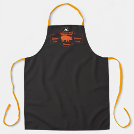 Customize Butcher Shop Hog Pig Orange Black Graphi Schürze