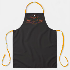 Customize Butcher Shop Hog Pig Orange Black Graphi Schürze