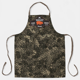 Customize Butcher Shop Orange Hog Pig Black Camo  Schürze