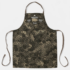 Customize Butcher Shop Orange Hog Pig Black Camo  Schürze