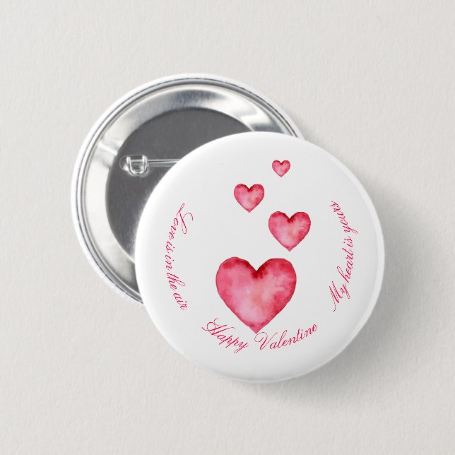 Customize Button - Happy Valentine (Vorne & Hinten)