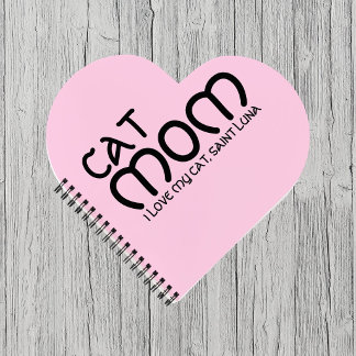 Customize Cat Mom Pet Lover Funny Quote Black Pink Notizbuch
