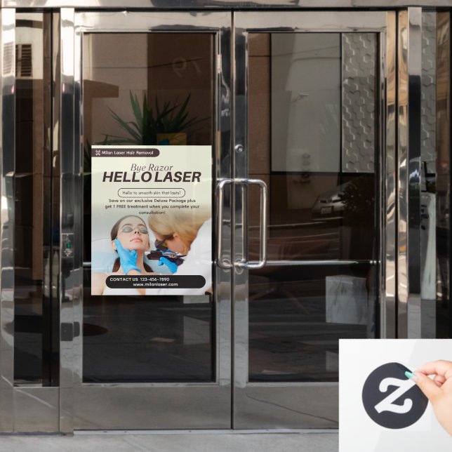 Customize Clean Laser Hair Removal Clinic Promo Fensteraufkleber (Büro Tür)