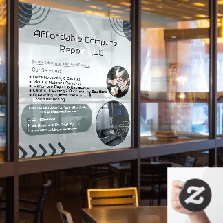 Customize Computer Repair Shop Promotional Fensteraufkleber