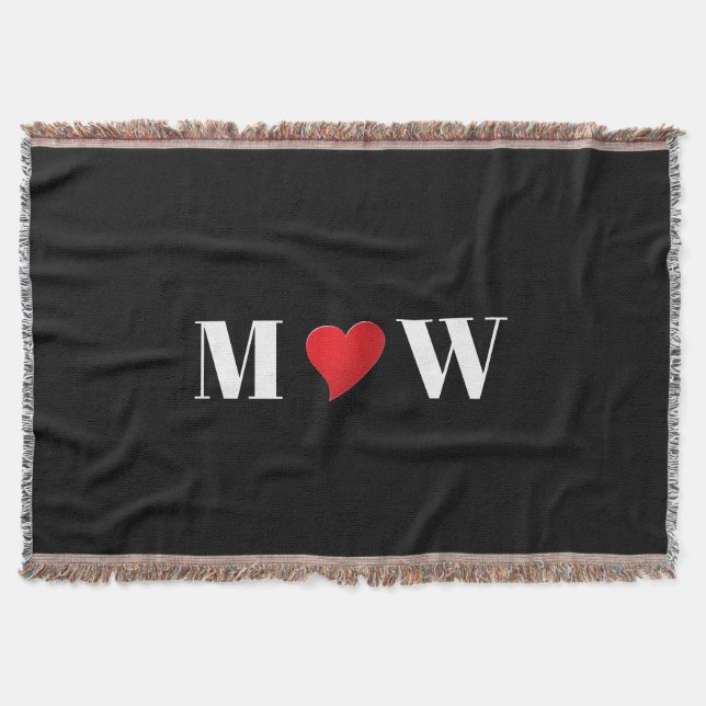 Customize Ehepaar A Loves B red heart Decke (Vorderseite)