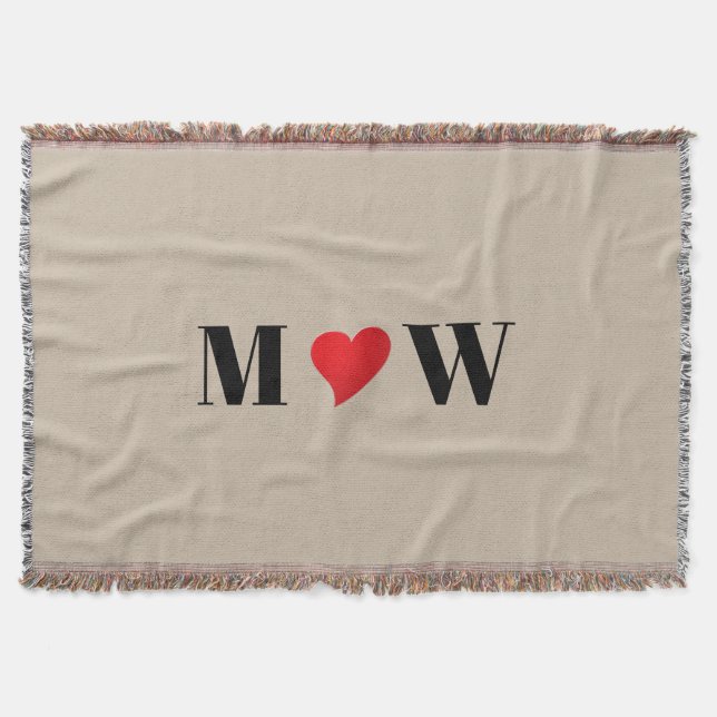 Customize Ehepaar A Loves B red heart Decke (Vorderseite)