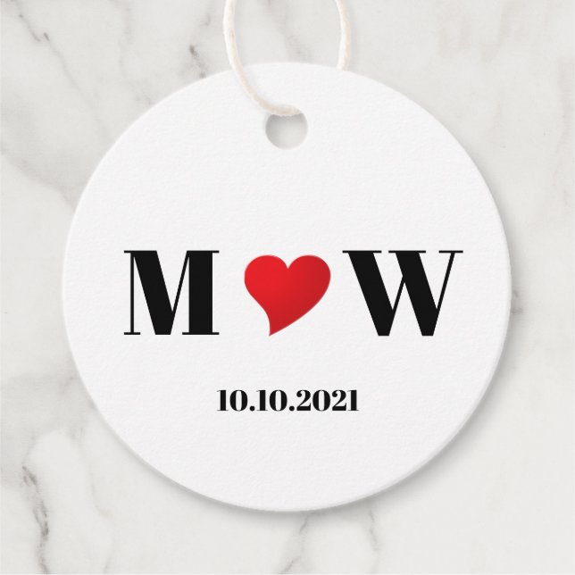 Customize Ehepaar A Loves B red heart Geschenkanhänger (Vorderseite)