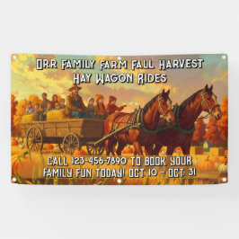 Customize Farm Fall Harvest Horse Drawn Wagon Ride Banner