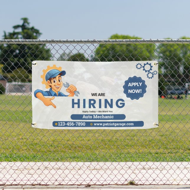 Customize Generic Now Hiring Auto Mechanic  Banner (Insitu)