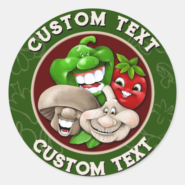 CUSTOMIZE Happy Italian Food Kitchen Business Runder Aufkleber (Vorderseite)