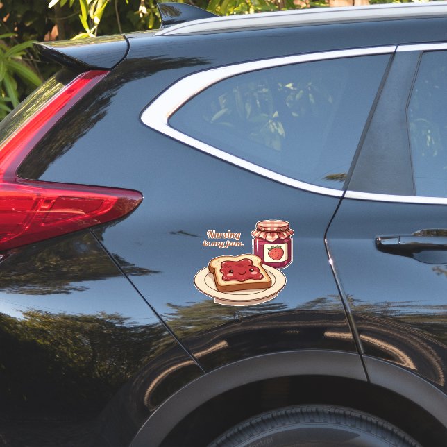 [Customize] is my jam - cute jam and toast cartoon Aufkleber (Auto Seite)