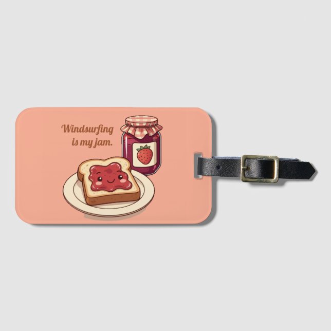 [Customize] is my jam - cute jam and toast cartoon Gepäckanhänger (Vorderseite (Horizontal))