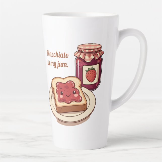 [Customize] is my jam - cute jam and toast cartoon Milchtasse (Rechts)