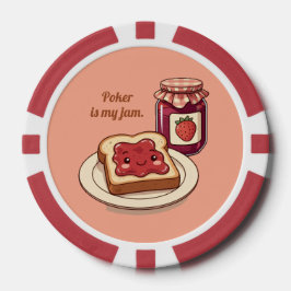 [Customize] is my jam - cute jam and toast cartoon Pokerchips
