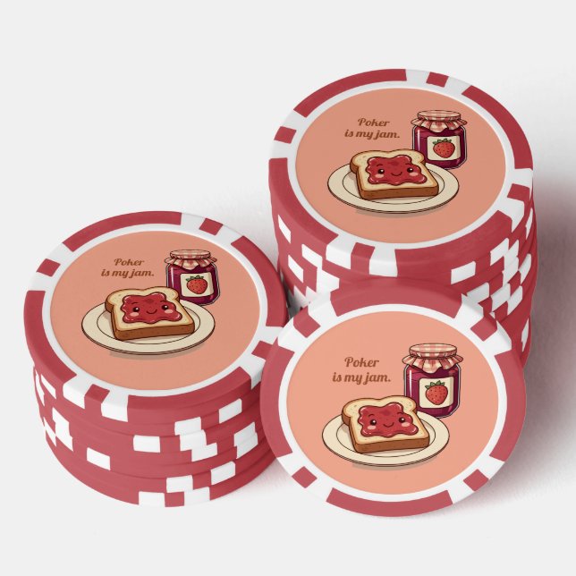 [Customize] is my jam - cute jam and toast cartoon Pokerchips (Stapel)