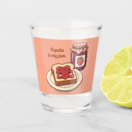 [Customize] is my jam - cute jam and toast cartoon Schnapsglas