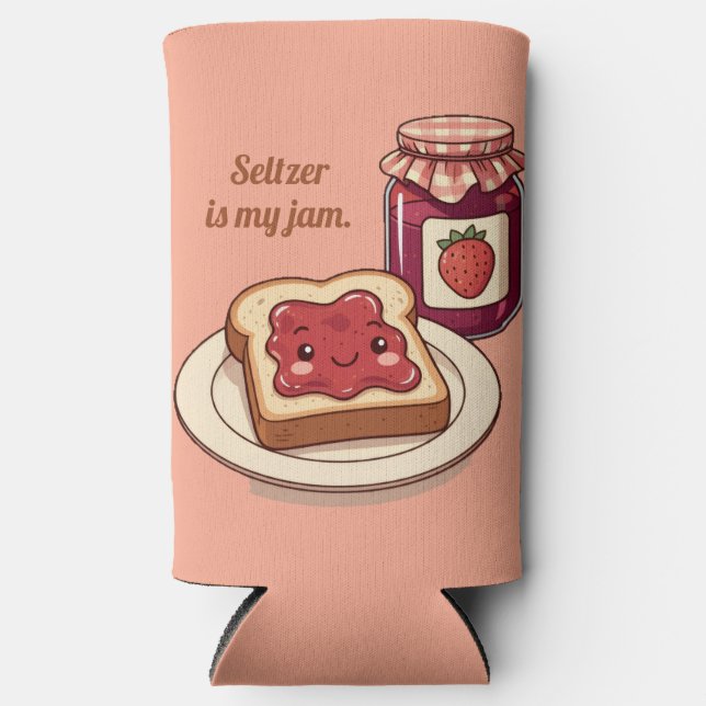 [Customize] is my jam - cute jam and toast cartoon Selters Dosenkühler (Vorderseite)