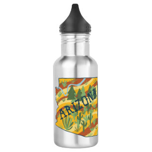 CUSTOMIZE IT Arizona Illustrierte Karte Edelstahlflasche
